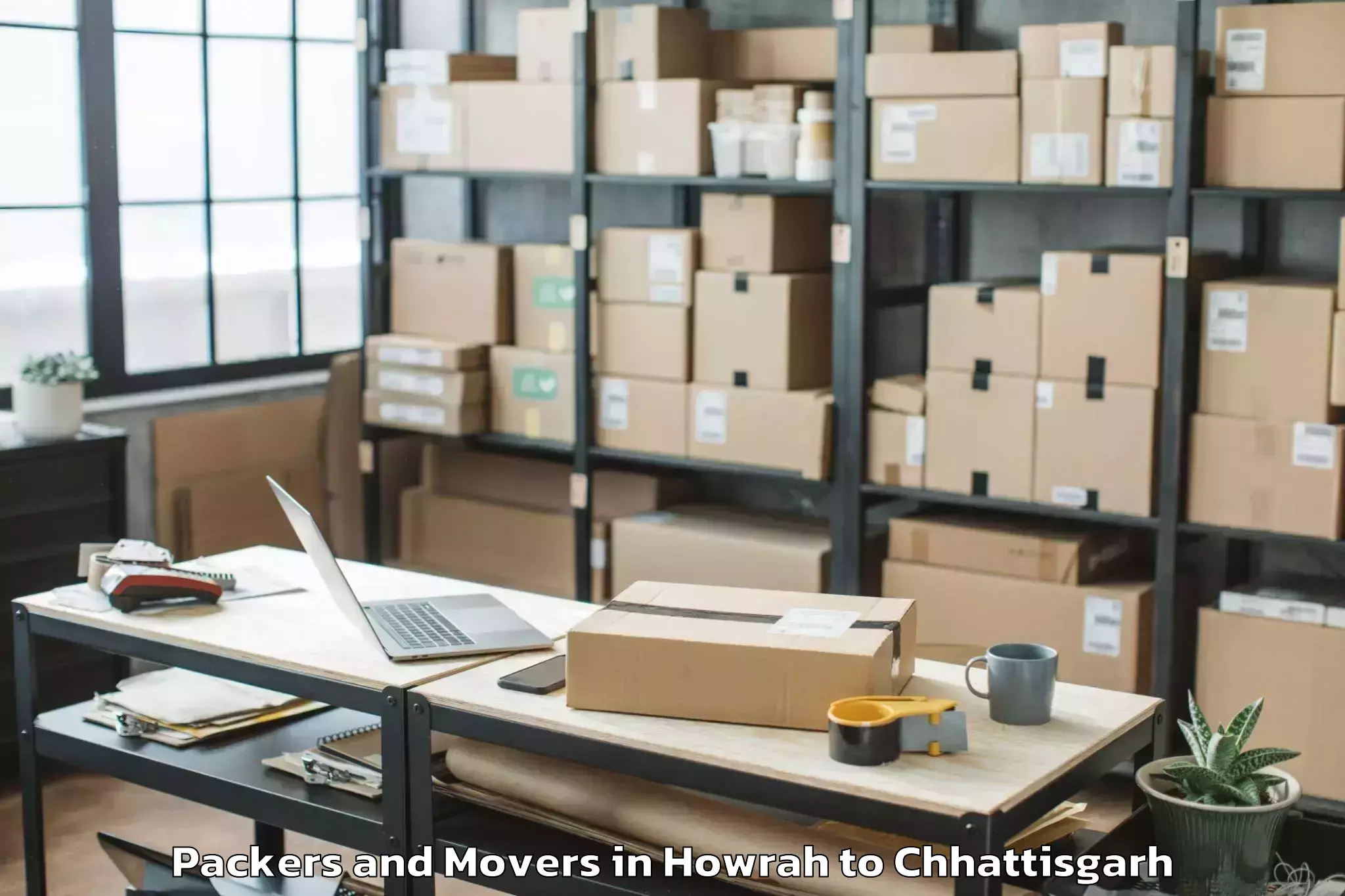 Comprehensive Howrah to Gharghoda Packers And Movers